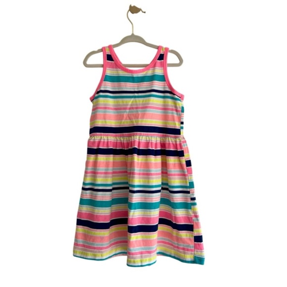 Carter's Neon Multicolor Striped Casual Dress Kids Girls 4T - Picture 5 of 5